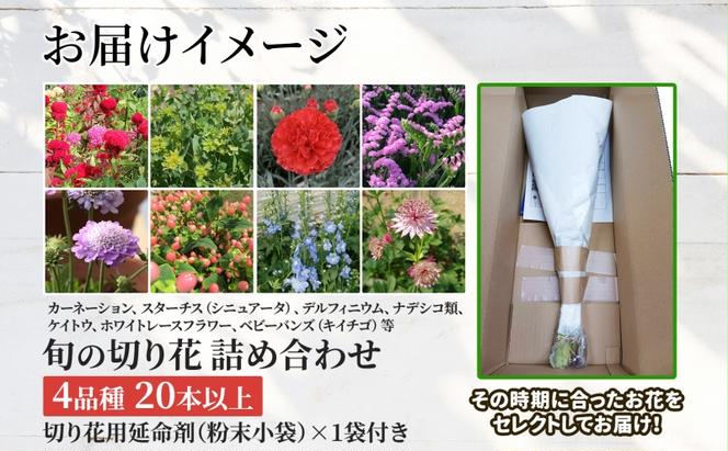 ＜2025年5月～9月まで5ヵ月連続お届け＞北海道 花 詰め合わせ 4品種 20本以上 切り花 切花 花束 ブーケ 季節 旬 生花 フラワー アレンジメント 記念日 産地直送 