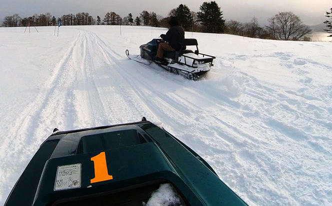 スノーモービル体験　ロングコース（約20分）2名様 体験チケット ペア  雪遊び スノーモービル