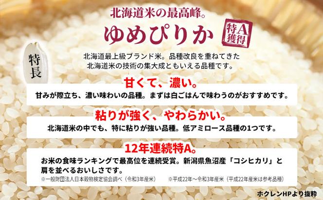 【先行予約2024年産米・11月より順次出荷】北海道赤平産 ゆめぴりか 5kg 特別栽培米 【12回お届け】 精米 米 北海道 定期便