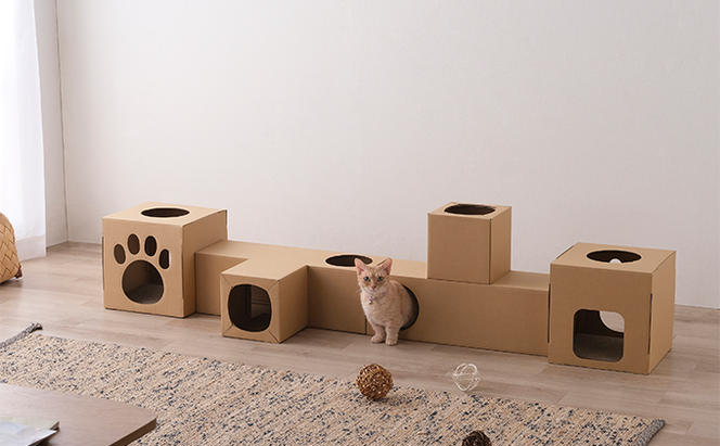 ねこねこトンネル BOX＋T字セット P-NTBT  キャットウォーク 猫 猫用品 ねこ ペット ペット用品 爪とぎ 爪研ぎ おもちゃ