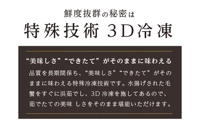 【3D冷凍】北海道産 冷凍ボイル毛がに 800g前後×1尾