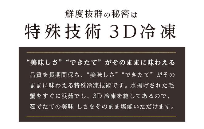 【3D冷凍】北海道産 冷凍ボイル毛がに 650g前後×1尾