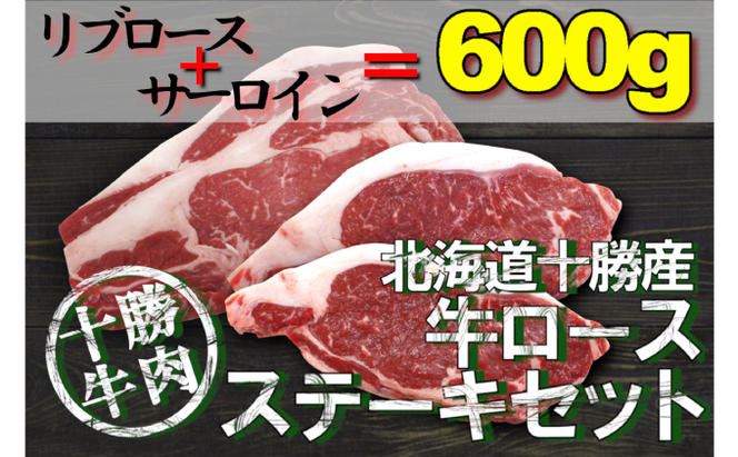 北海道 十勝牛ステーキセット（サーロイン180g×2・リブロース240g）【 牛肉 肉 国産牛 国産 牛 北海道 十勝 幕別 ふるさと納税 送料無料 】