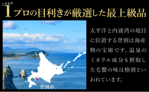 北海道登別産 旬の毛蟹500g前後×1杯