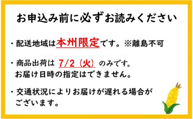 【発送日指定】トウモロコシ　味来「夏祭り」（13本）約5kg ※7/2（火）発送