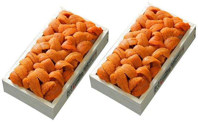 極上エゾバフンウニ折詰200g・塩水パック200g食べ比べセット