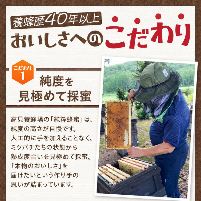 高見養蜂場 の 天然はちみつ (アカシヤ600g×1本)｜北海道 滝川市 産 はちみつ ハチミツ 天然 アカシア アカシヤ 蜂蜜 天然蜂蜜