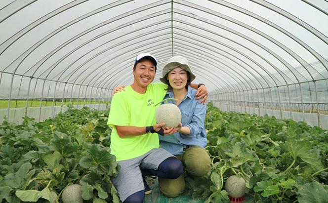 【2024年7月上旬より順次出荷】先行受付 北海道 富良野産「しあわせのメロン」青肉 キングメルティ×2玉 計約3.2kg≪配送不可地域：沖縄県・離島≫(ウエノ農園 富良野) メロン フルーツ 果物 新鮮 甘い 贈り物 ギフト 道産 ジューシー おやつ ふらの ブランド 夏 