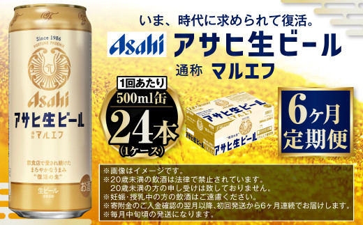 定期便【６か月】アサヒ生ビール（マルエフ）500ml×24本（1ケース）