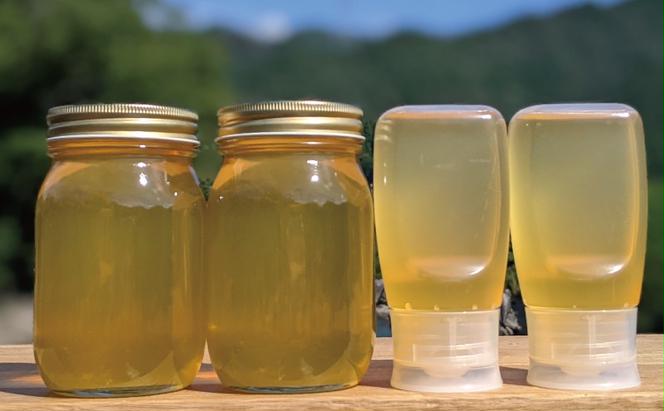 合計1800g 天然蜂蜜 国産蜂蜜 非加熱 生はちみつ 岐阜県 美濃市産 初夏 (蜂蜜600g入りガラス瓶2本、蜂蜜300g入りピタッとボトル2本のセット)B16