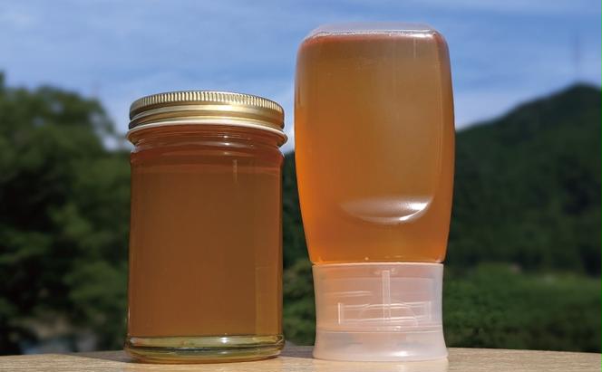 合計530g 天然蜂蜜 国産蜂蜜 非加熱 生はちみつ 岐阜県 美濃市産 春 (蜂蜜230g入りガラス瓶1本,蜂蜜300g入りピタッとボトル1本のセット)A13