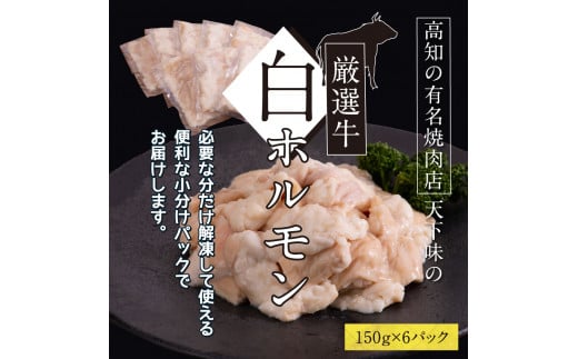 【CF-R5frp】 白ホルモン 天下味オリジナル本格塩ダレ漬け（150ｇ×6パック） ＃食べて応援