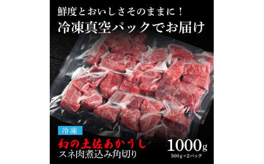 【CF-R5oni】 エイジング工法熟成肉土佐あかうし特選スネ肉煮込み角切り1kg（冷凍）