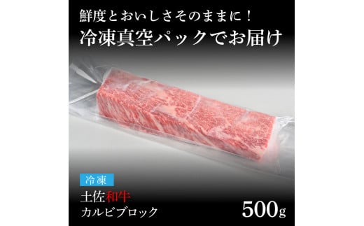 【CF-R5cdm】 エイジング工法熟成肉土佐和牛特選カルビブロック500g（冷凍）