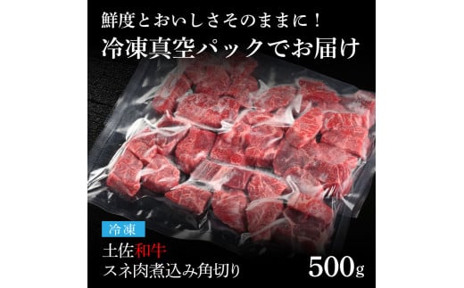 【CF-R5cbs】 エイジング工法熟成肉土佐和牛特選スネ肉 煮込み角切り500g（冷凍）