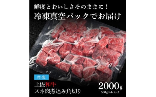 【CF-R5cbs】 エイジング工法熟成肉土佐和牛特選スネ肉 煮込み角切り2kg（冷凍）