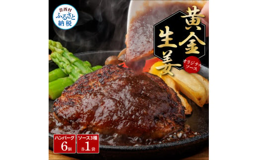 【CF-R5cdm】 食べ比べ！老舗レストランの国産牛・美鮮豚ハンバーグ130g×6ケ＋ソース3種各1袋