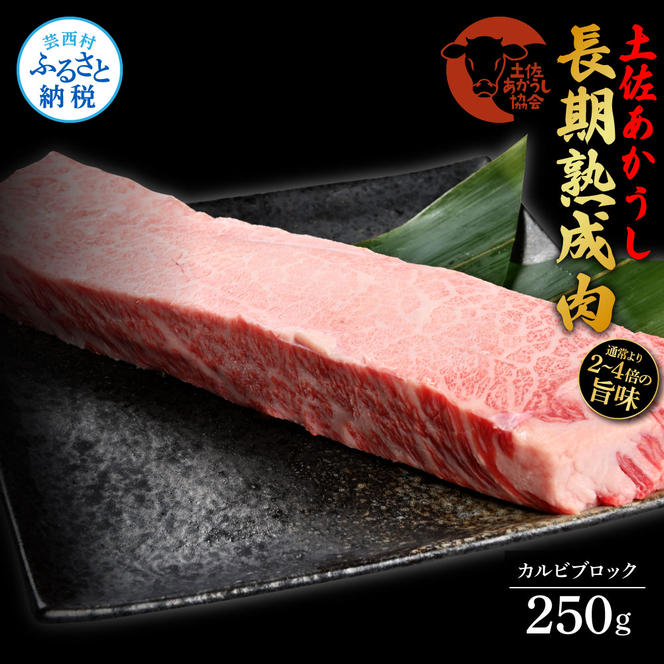 【CF-R5frp】 天下味 エイジング工法 熟成肉 土佐あかうし 特選カルビ サイコロステーキ 250g エイジングビーフ 国産 あか牛 赤牛 牛肉 和牛 冷凍配送 真空パック お祝い 高知 芸西村 贈り物 贈答 ギフト