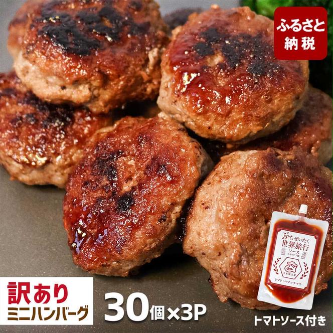 訳ありミニハンバーグ 1パック30個入り 3パック 90個 選べる内容量