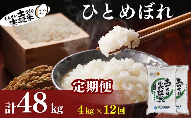 〈定期便12ヶ月〉米 秋田 ひとめぼれ 4kg(2kg×2袋) ×12回 計48kg(約312合)精米 白米 土づくり実証米 令和6年産  