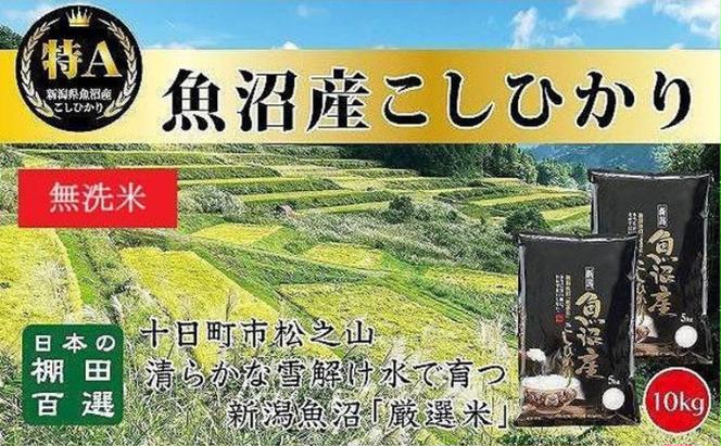 日本棚田百選のお米《無洗米》天空の里・魚沼産こしひかり 10kg（5kg×2） 白米 安心 安全 こだわり 