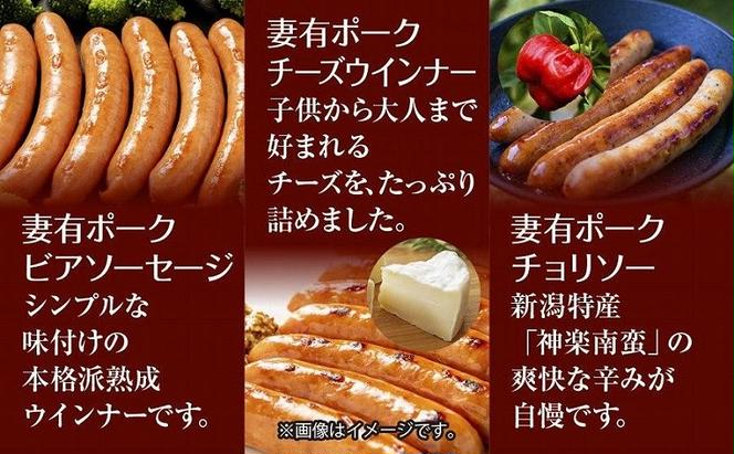 無地熨斗 妻有ポーク 3種 ビアソーセージ 200g チーズ ウインナー チョリソー 各100g ポーク 豚肉 お取り寄せ ファームランド・木落 熨斗 のし 名入れ不可 送料無料 新潟県 十日町市