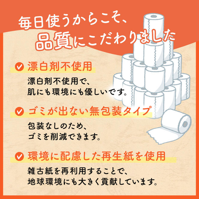 ダブルトイレットペーパー定期便「包装なしWA」【障がい者支援の返礼品】