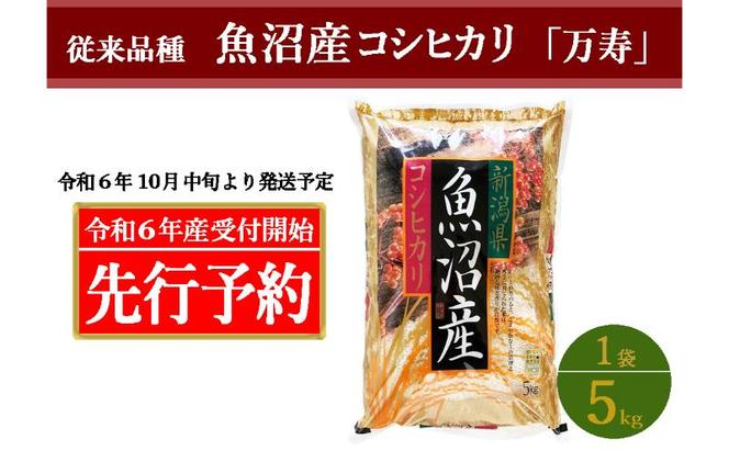 【先行予約】数量限定 従来品種 魚沼産コシヒカリ 精米 5kg 令和6年度米＜令和6年10月中旬～発送予定＞