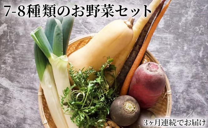 野菜の定期便 てのひら小諸　7～8種類 3ヶ月連続お届け