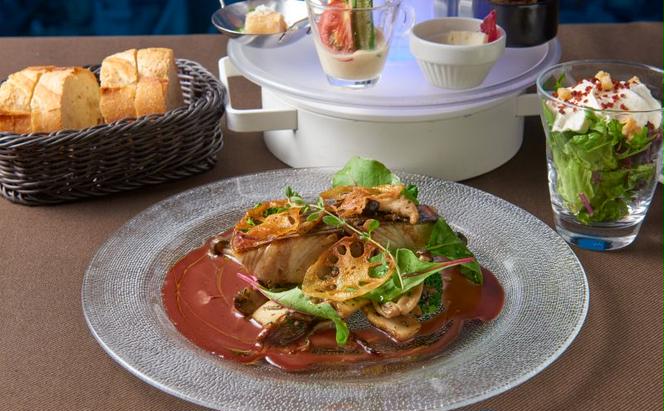 天空LOUNGE TOP of TREE「旬の食材を使用したシェフおすすめのダブルメインフルコース」 ペア ランチ 食事券