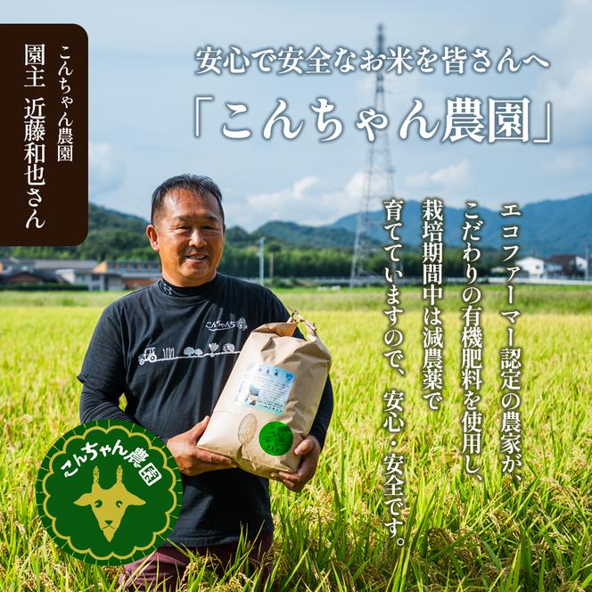 令和6年地域ブランド有機米「こんちゃん農園の水主米(みずしまい)」精米10kg 白米