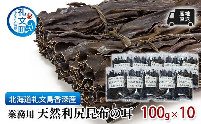 先行予約 北海道 礼文島  香深産 業務用 産地直送天然利尻昆布の耳 100g×10 昆布 だし