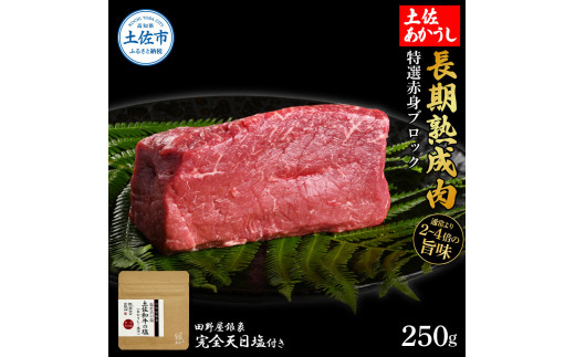 特選 赤身ブロック 土佐あかうし 長期熟成肉 250g 田野屋銀象 完全天日塩付き 赤身 牛肉 ブロック 肉 お肉 和牛 国産 牛 熟成肉 ブロック肉 豪華 贅沢 真空パック 冷凍配送