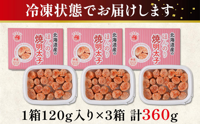 【丸鮮道場水産】北海道産 ほんのり焼明太子 120g×3個（360g）