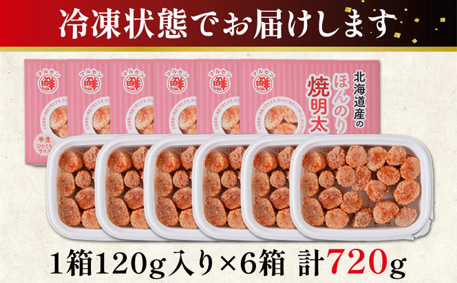 【丸鮮道場水産】 北海道産 ほんのり焼明太子 120g×6個 （計720g）