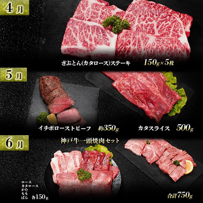 神戸牛 12か月 定期便 連続お届け ブランド牛 ステーキ しゃぶしゃぶ  焼肉 セット 小分け 牛肉 高額 高額寄附 ローストビーフ 神戸ビーフ