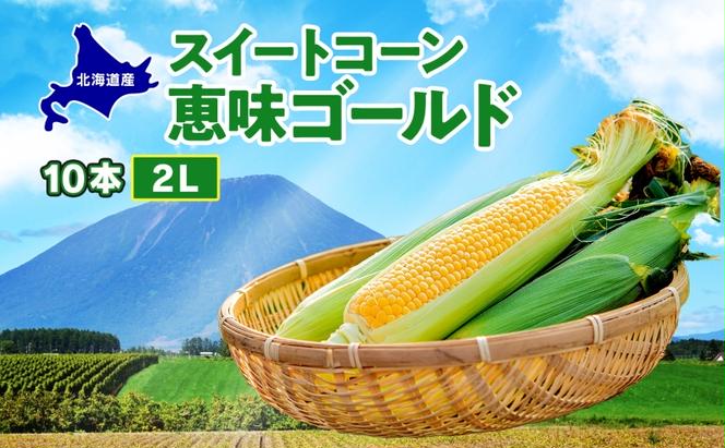  北海道産 スイート コーン めぐみゴールド 2Lサイズ 10本  先行受付 8月上旬～末頃にお届け とうもろこし 恵味 めぐみ トウモロコシ 旬 完熟 朝もぎ 野菜 産地直送 お取り寄せ 北海道 丸田農園 送料無料 洞爺湖