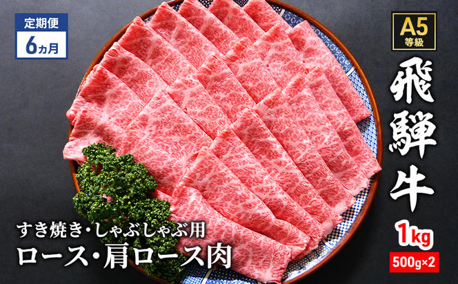 【定期便6ヶ月】牛肉 飛騨牛 すき焼き セット ロース 又は 肩ロース 1kg 黒毛和牛 Ａ5 美味しい お肉 牛 肉 和牛 すき焼き肉 すきやき すき焼肉 しゃぶしゃぶ しゃぶしゃぶ肉 【岐阜県瑞穂市】