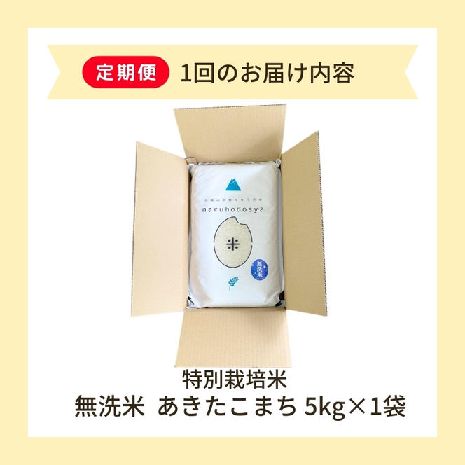 【令和6年産新米予約】<2ヵ月定期便>【無洗米】特別栽培米あきたこまち5kg×2回 合計10kg