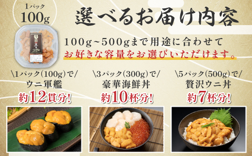 北海道登別近海産エゾバフンウニ（冷凍パック）500g ※6月以降順次配送