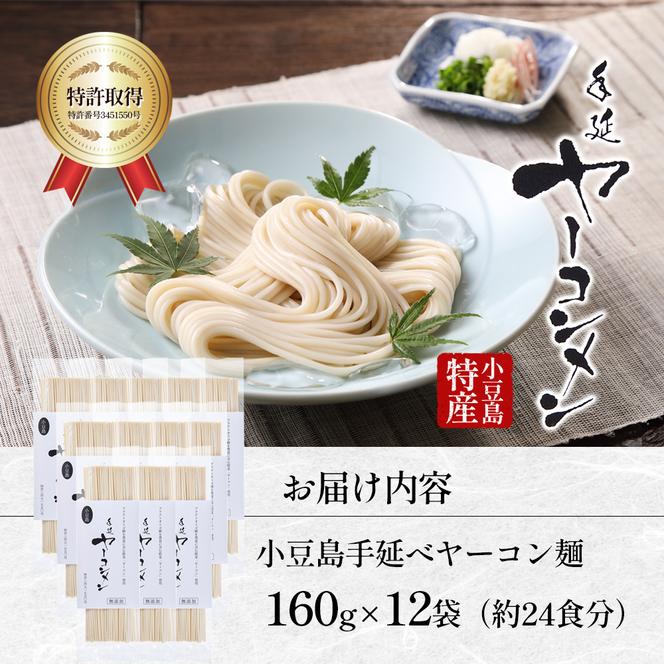 小豆島手延べヤーコン麺 160g×12袋 手延べ そうめん 素麺 小豆島 土庄町 麺 ヤーコン ヤーコンめん