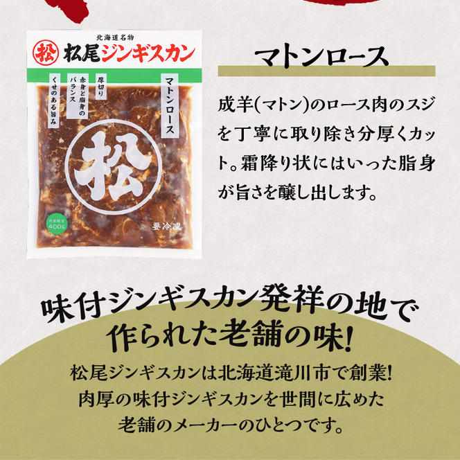 味付けマトンロース 400g 3パック セット 羊 ラム ジンギスカン マトン ロース ロース肉 味付 赤身