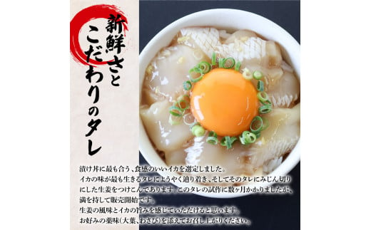 これが魚屋の漬け丼だ！イカ 80g×12P 12パック いか 漬け どんぶり 丼 海鮮丼 刺身 おつまみ おかず 惣菜 肴 海鮮 おいしい 特製タレ 真空パック 個食 個包装 小分け 簡単