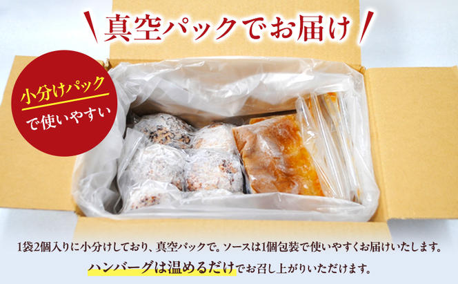 京都府 南丹市産 ポークハンバーグ6個入り（ 調理済み ・ 冷凍食品 ） ハンバーグ 豚  ポーク シャリアピン 真空パック 温めるだけ 南丹市