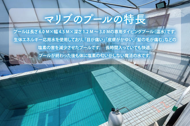 プールでの体験ダイビング（１名）【水中 夏 アクティビティ プール 温水プール ダイビング スポーツ お手軽 体験 マリブ 茨城県 鹿嶋市】（KDA-1）