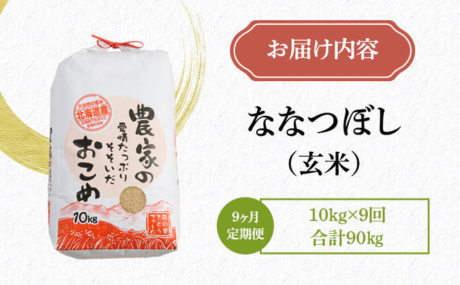 米 米-1グランプリ金賞 定期便 9ヶ月  北海道 ななつぼし 玄米 10kg 南るもい産 お米 こめ コメ おこめ ふるさと納税米 ふるさと 南るもい さとうファーム 留萌 定期 お楽しみ 9回