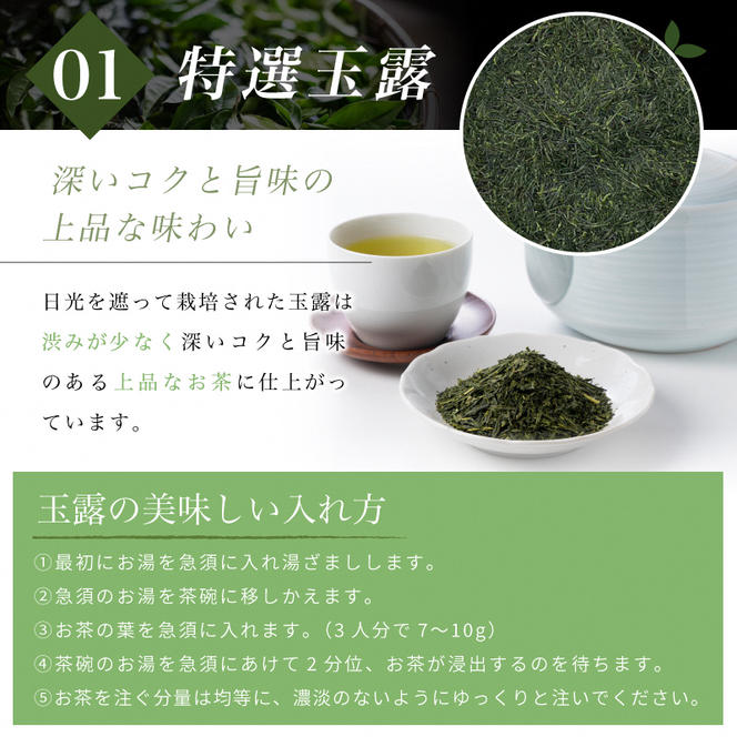 宇治茶 特撰玉露・特撰煎茶飲み比べセット 100g×2缶〈お茶 茶 煎茶 緑茶 玉露 特選 高級 茶葉 宇治茶 飲み比べ セット 茶筒 お茶缶〉