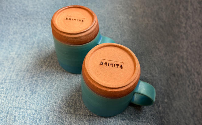 マグカップ Sea side blue マグカップ おしゃれ カフェ コーヒーカップ ペア Umimita ブルー 陶器 食器 日本製 手作り オンリーワン ギフト セット 湘南 茅ヶ崎市 神奈川県