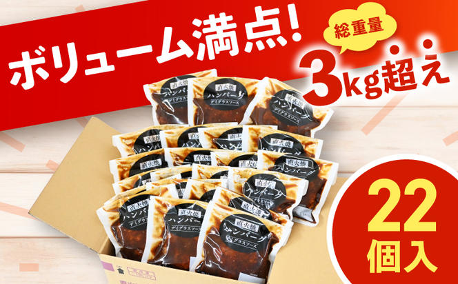 【定期便】4回定期 直火焼ハンバーグ デミグラスソース 22個セット（計3kg超え）合計88個 定期便 ハンバーグ デミグラス 日本ハムマーケティング 冷凍ハンバーグ 個包装 デミグラスハンバーグ 簡単調理 国内製造ハンバーグ 湯煎 湯せん 簡単ハンバーグ 温めるだけハンバーグ 惣菜 レトルトハンバーグ おかず ふっくらハンバーグ ギフト 贈り物 ジューシーハンバーグ 大容量 ハンバーグ 個装ハンバーグ デミハンバーグ 王道ハンバーグ おいしいハンバーグ 美味しいハンバーグ