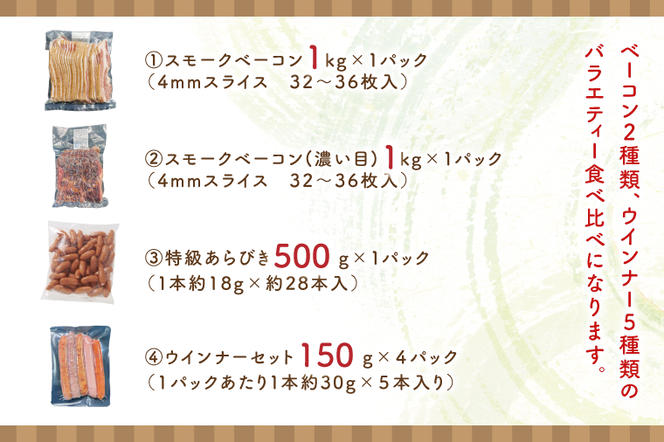 AR006　食べくらべ♪ベーコン＆ウインナーバラエティーセット